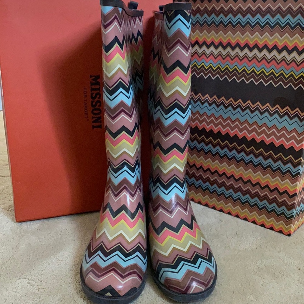 Missoni for Target rain boots in Iconic print